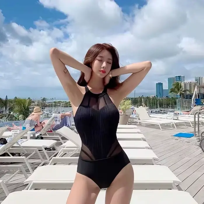 Loisirs séchage rapide femmes maillots de bain couleur unie élastique fille maillot