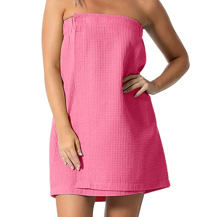 Serviette de bain Waffle-Spa pour femme, avec fermeture ajustable, textile de maison