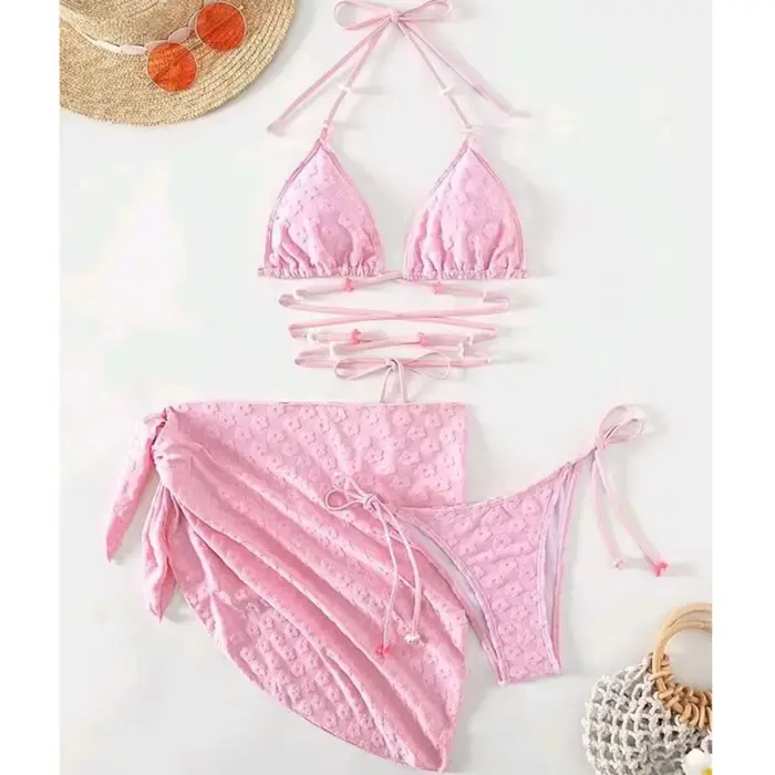 Maillot de bain rose sexy pour femmes, soutien-gorge push up, bikini brésilien, vêtements de plage, 