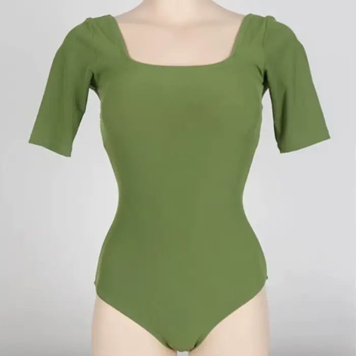 Version coréenne couleur unie évider maillot de bain conception mince maille coupe dos nu maillot de