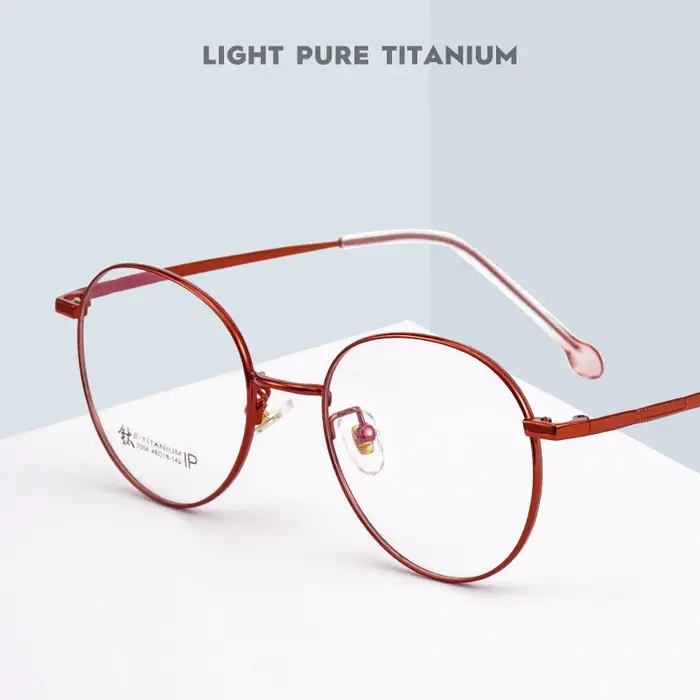 YIMARUILI Ultra léger pur titane lunettes cadre rétro rond décoratif optique Prescription lunettes c