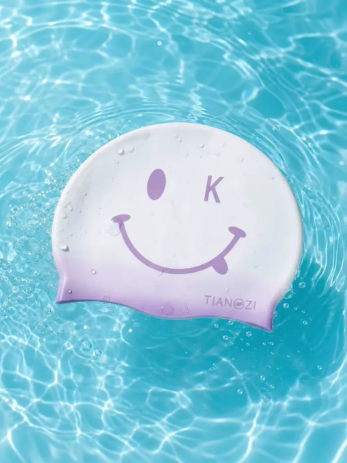 Bonnet de bain en silicone pour adultes avec motif imprimé, imperméable, antidérapant, haute élastic