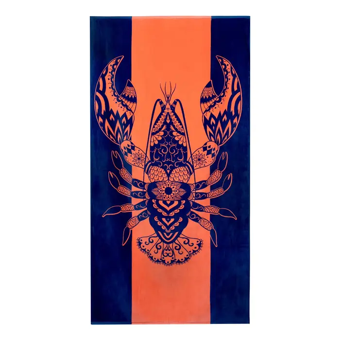 Serviettes de plage Turtle Lobster, animaux tropicaux, bleues, design unique, plusieurs tailles, ser