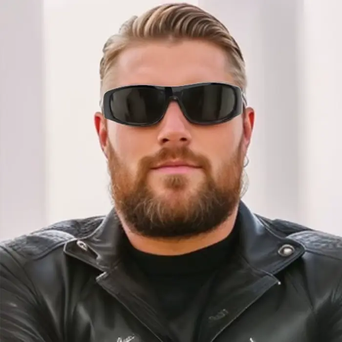 Prévention Jcorde I-Lunettes de soleil super foncées pour hommes, noires, rondes, protection UV400, 