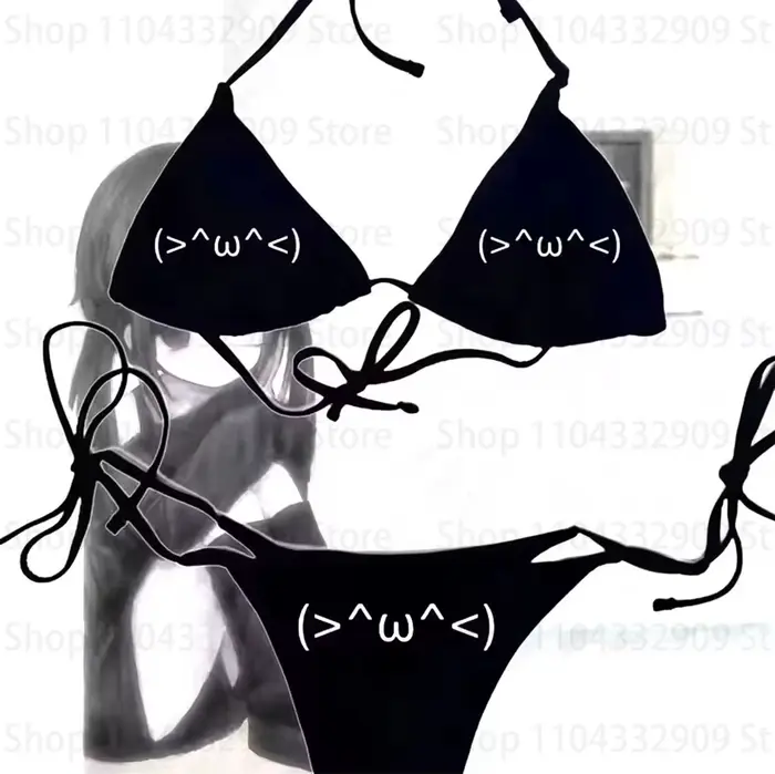 Mode Y2K style Esthétique Bikini Streetwear Gothique Harajuku Graphique Imprimé Bikini Années 90 Vin