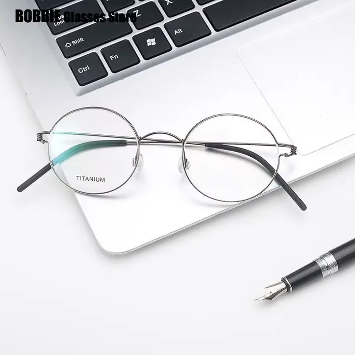 Danemark petites lunettes rondes cadre hommes femmes Air titane 4g sans vis mince jante lunettes lun