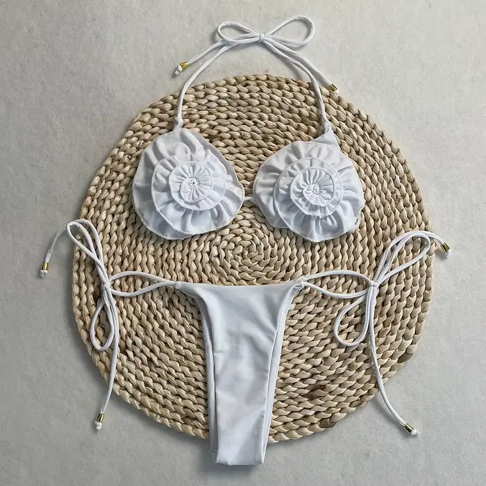 DEBAIOR 2025 Sexy Bikini ensemble femmes Floral maillots de bain unis licou cou maillot de bain femm
