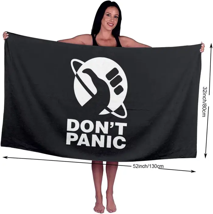 Serviette de bain Don't Panic pour hommes et femmes