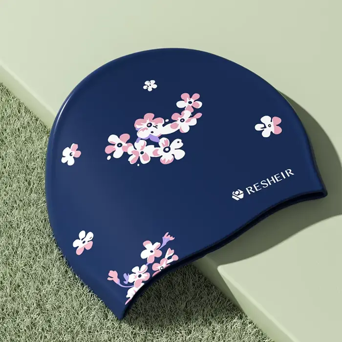 Bonnet de bain imperméable pour femmes, en Silicone, haute élasticité, confortable, imprimé, à la mode
