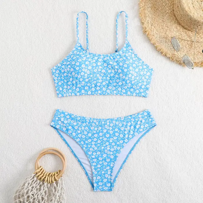 Maillot de bain sexy 2026 pour femme, ensemble bikini taille haute brésilien à col montant, idéal po