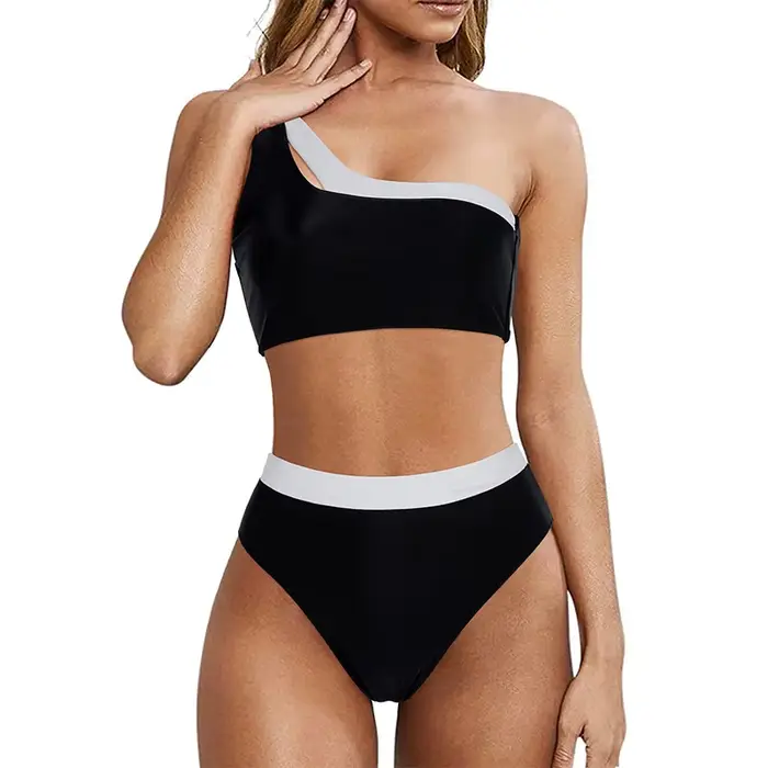Bikini 2023 femmes taille haute maillot de bain Sexy une épaule maillots de bain Push Up maillot de 