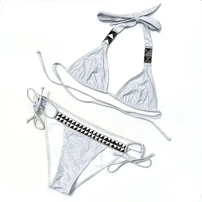 Américain été rue bord de mer Vintage gothique blanc fronde Triangle maillot de bain vêtements épicé