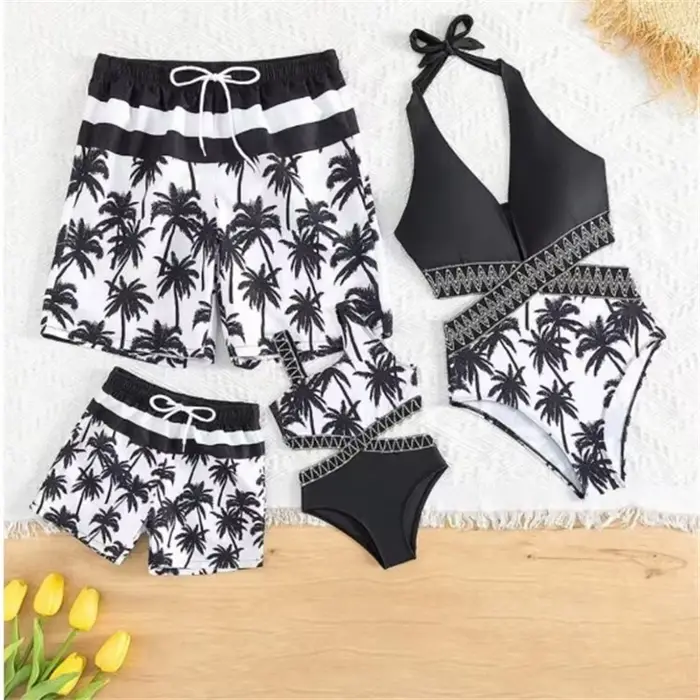 Maillots de bain assortis pour la famille : Mère et Fille, Père et Fils – Nouveaux imprimés pour enf