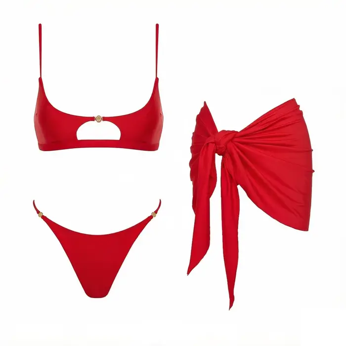 Nouveau 2026 Ensemble de 2 micro bikinis sexy pour femmes, maillot de bain avec chaîne, tenue de plage brésilienne