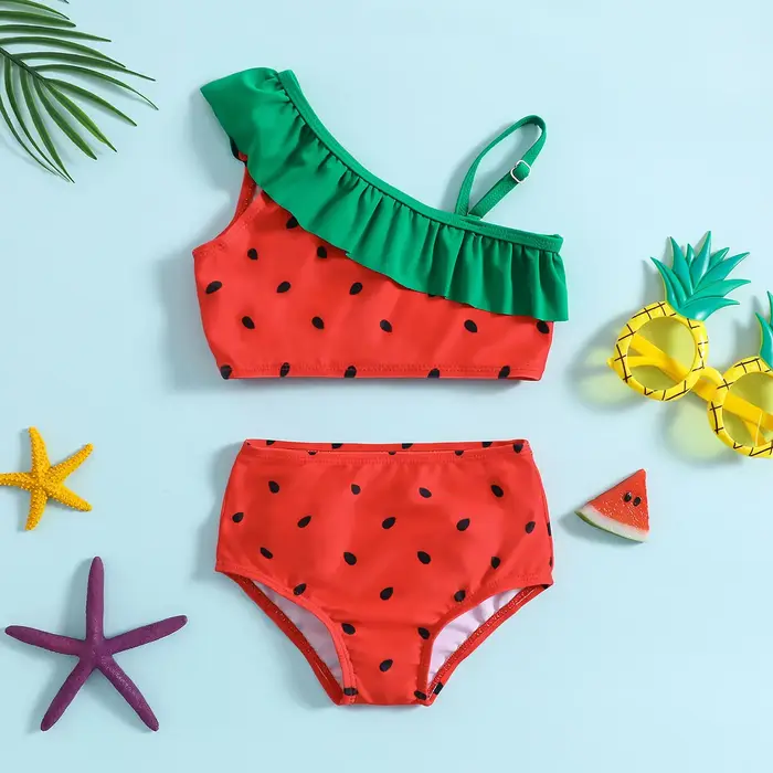 Maillot de bain pour filles de 0 à 7 ans, maillot de bain deux pièces pour filles, ensemble de maill
