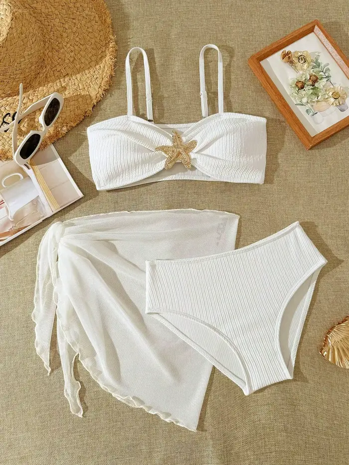 Maillots de bain trois pièces pour adolescentes UNITIM, ensemble de maillots de bain bikini pour fil