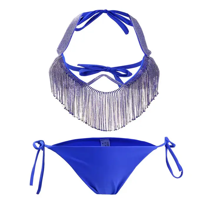 Maillot de bain avec strass et pierres scintillantes, ensemble Bikini, diamants, bikini, vacances, 2