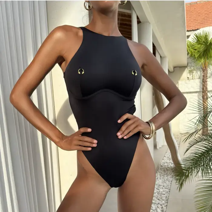 Push Up 2025 Sexy femmes une pièce maillot de bain maillot de bain pour femme licou Biquini ceinture