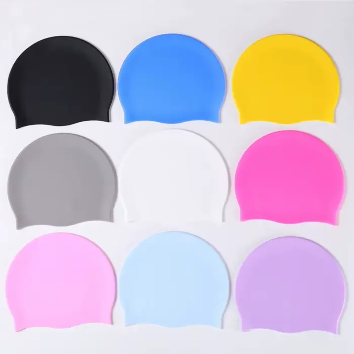Bonnet de natation en silicone imperméable pour hommes, femmes, adultes, enfants, bonnets de piscine à cheveux longs, équipement de natation de plongée, bonnets élastiques