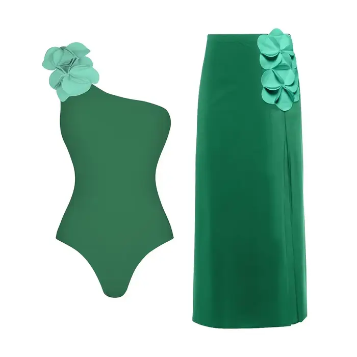 Nouveau Maillot de Bain Une Pièce Rétro 2026 avec Jupe et Bretelles Imprimé Floral pour Femme