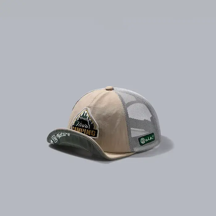 Casquette de baseball à visière courte de grande taille, maille respirante pour papa, 5 panneaux, ch