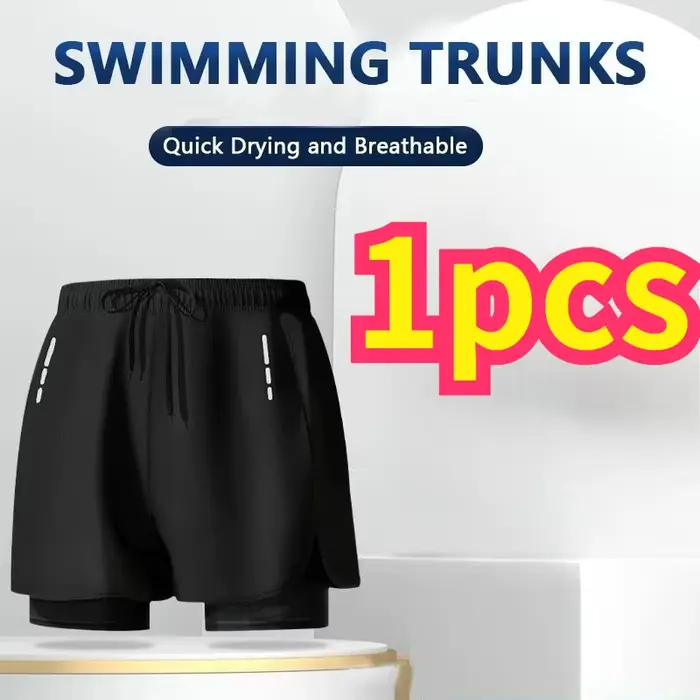 Shorts de bain pour hommes à séchage rapide avec doublure de compression pour la plage, la piscine, 