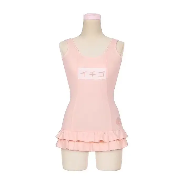 Lolita fraise à volants une pièce maillot de bain pour femmes maillot de bain étudiants maillot de b