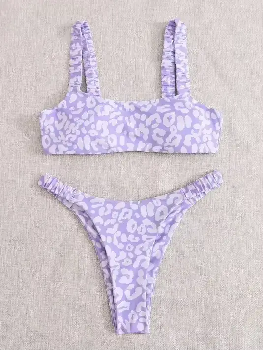 Sexy micro bikini 2024 femmes orange imprimé léopard push up rembourré string maillot de bain femme découpé