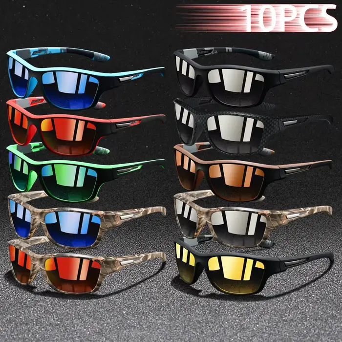 10 Paires de Lunettes de Soleil Sportives Vintage Tendance pour Hommes et Femmes, Idéales pour la Co