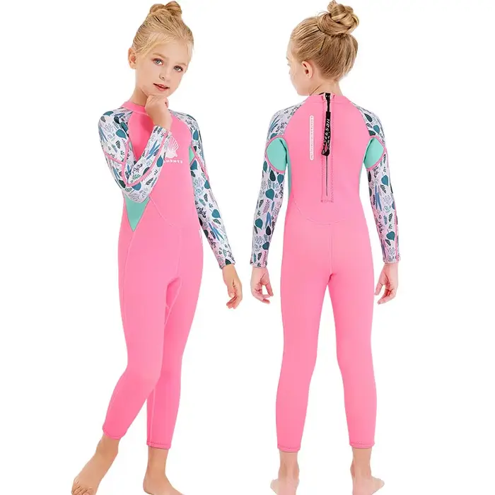 Maillot de bain filles 2.5MM néoprène épais combinaison chaude à manches longues plongée Surf costume méduse vêtements maillot de bain filles pour les Sports nautiques