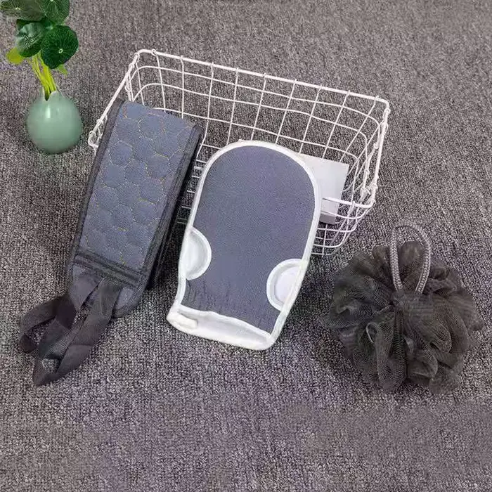 Ensemble exfoliant pour le dos 3 pièces, éponge loofah, gant de bain, serviette exfoliante pour le b