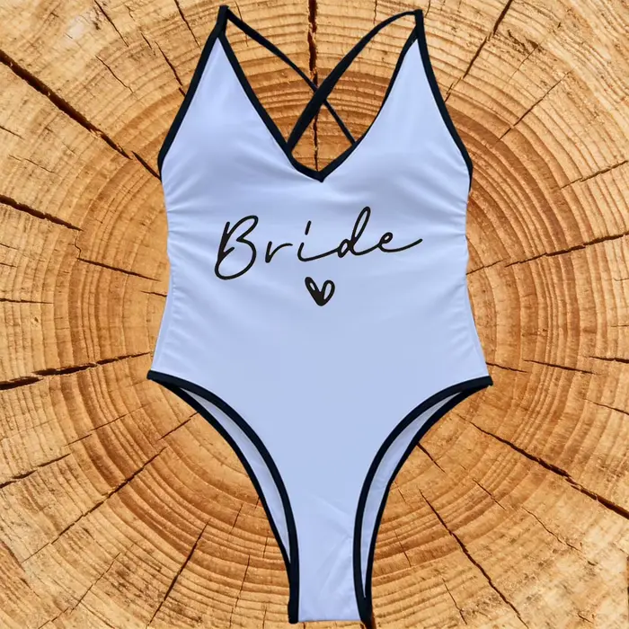 Femmes maillots de bain de mariée rembourré maillot de bain équipe mariée une pièce Bachelorette fêt