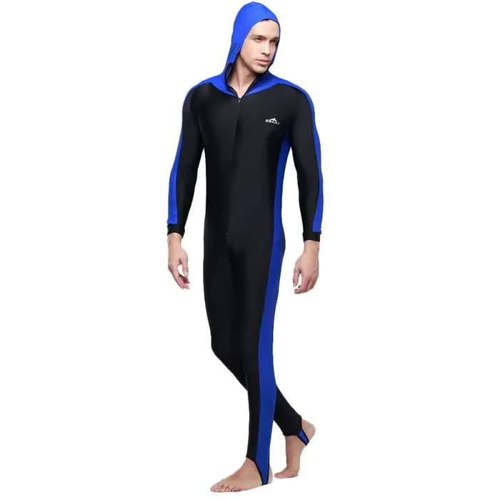 SBART UPF 50+ Maillot de bain une pièce Rash Guard à manches longues avec capuche, combinaison de pl
