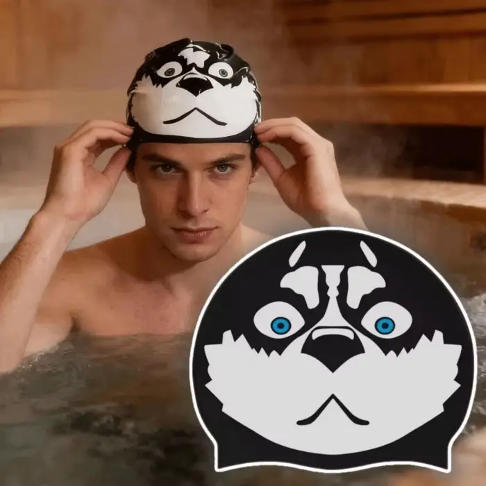 Bonnet de bain créatif en silicone pour chien, amusant et antidérapant, pour piscine