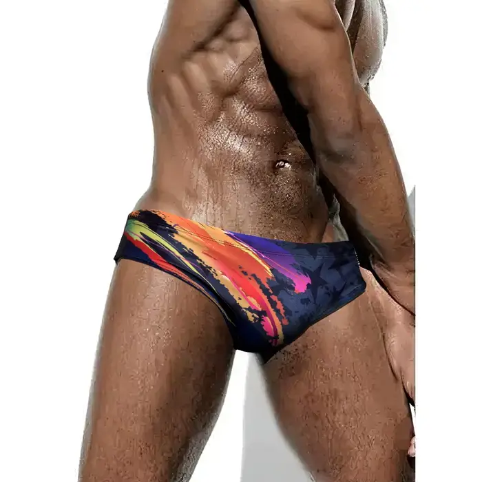 Maillot de bain en nylon taille basse pour hommes, slip de bain d'été, maillot de bain sexy, maillot