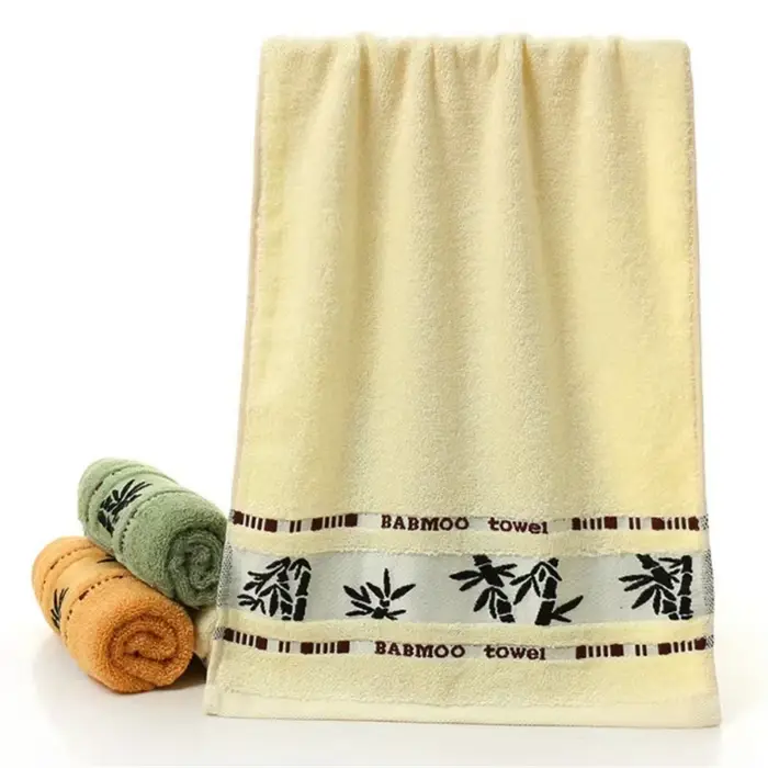 Grande Serviette de Bain Brodée en Bambou de Luxe, Couverture de dehors Personnalisée, Cadeau Vert C