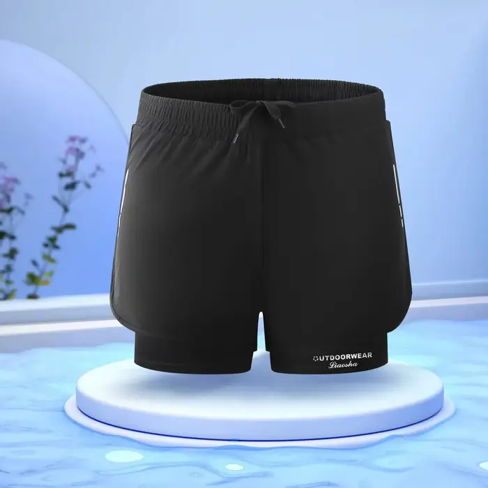 Shorts de bain pour hommes à séchage rapide avec doublure de compression pour la plage, la piscine, 