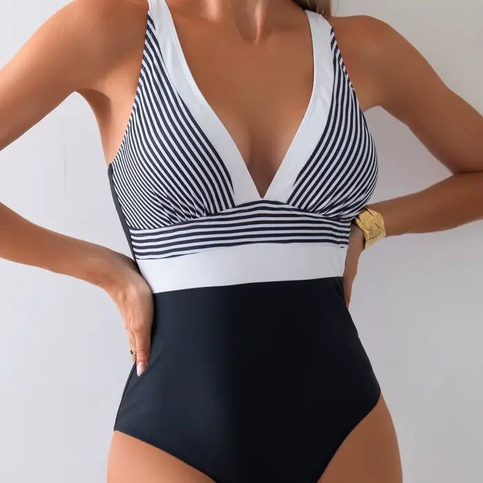 Vintage une pièce maillot de bain Sexy imprimé maillot de bain pour femmes été maillot de bain Monok