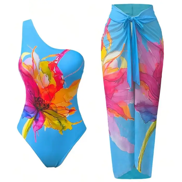 Maillots de bain une pièce sexy d'été avec jupe longue pour femme, tenues de bain, maillots de bain 