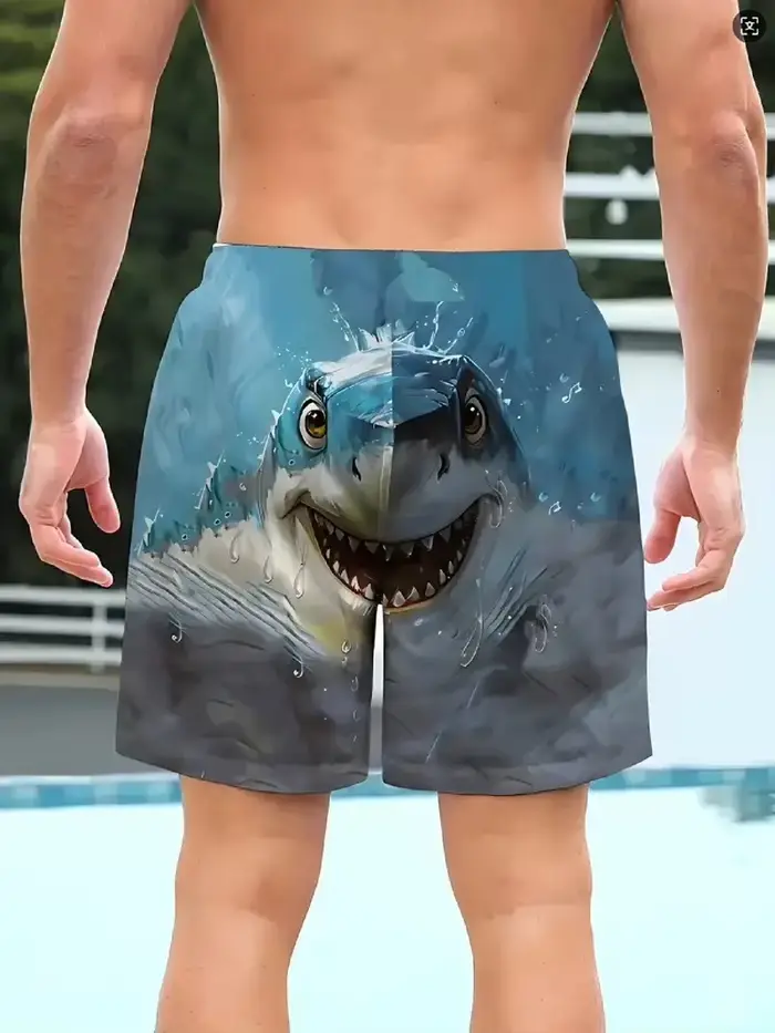 Short de plage pour hommes, imprimé requin 3D, short de bain pour hommes, vêtements de rue d'été, sé