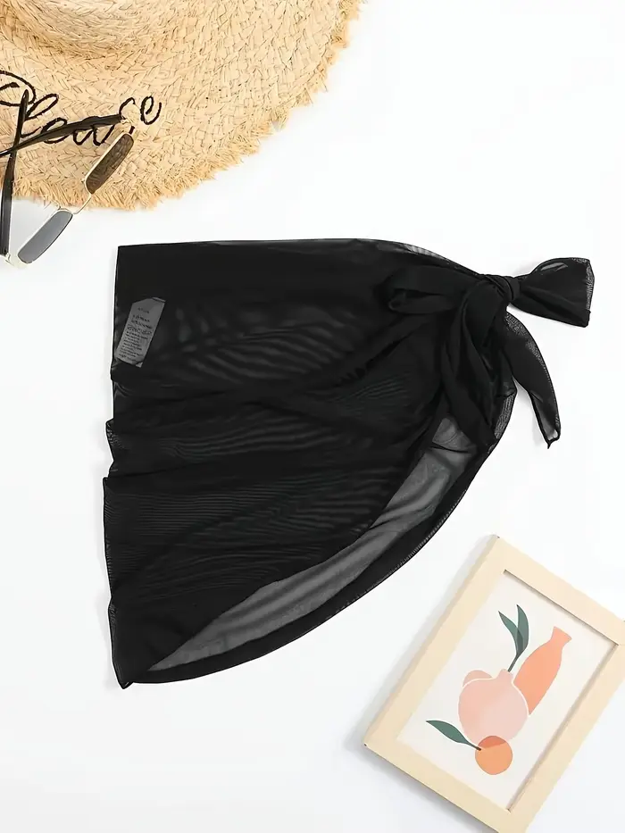 Jupe bikini smockée plage mousseline de soie châle gaze jupe maillot de bain femme crème solaire pur