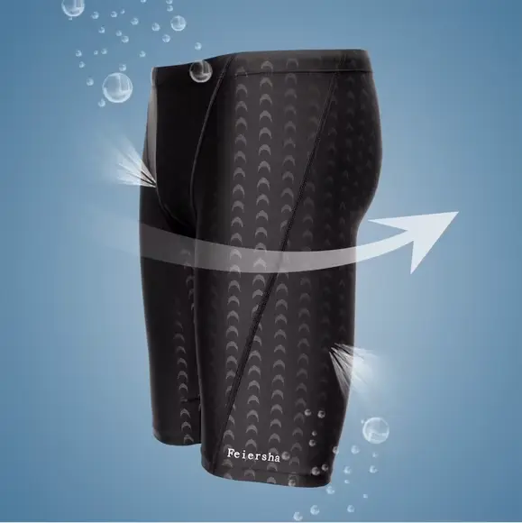 Hommes peau de requin hydrofuge professionnel compétitif maillots de bain marque solide broucroiseme