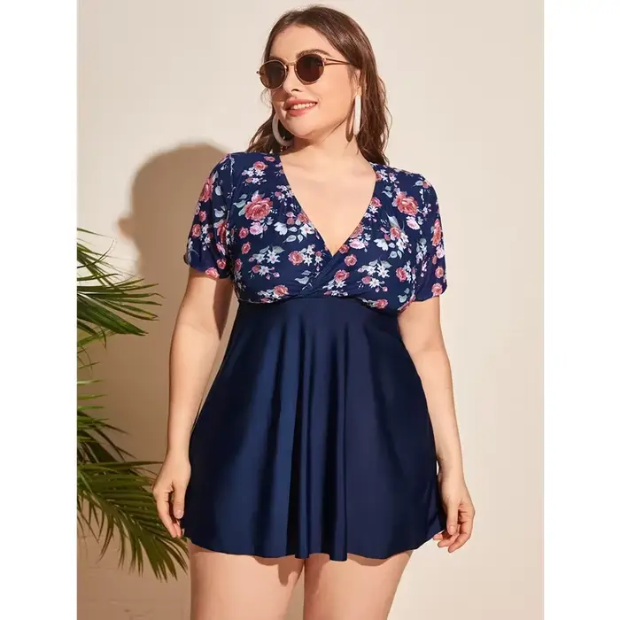 Maillot de bain deux pièces pour femmes, Sexy, imprimé floral, Slim, grande taille, ensemble Bikini,