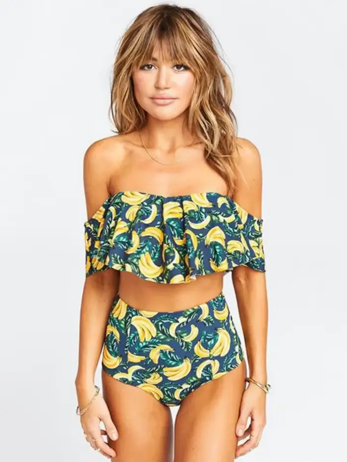 Maillot de bain rembourré imprimé pour femme, bikini sexy imbibé, maillot de bain sans fil, ensemble 2 pièces