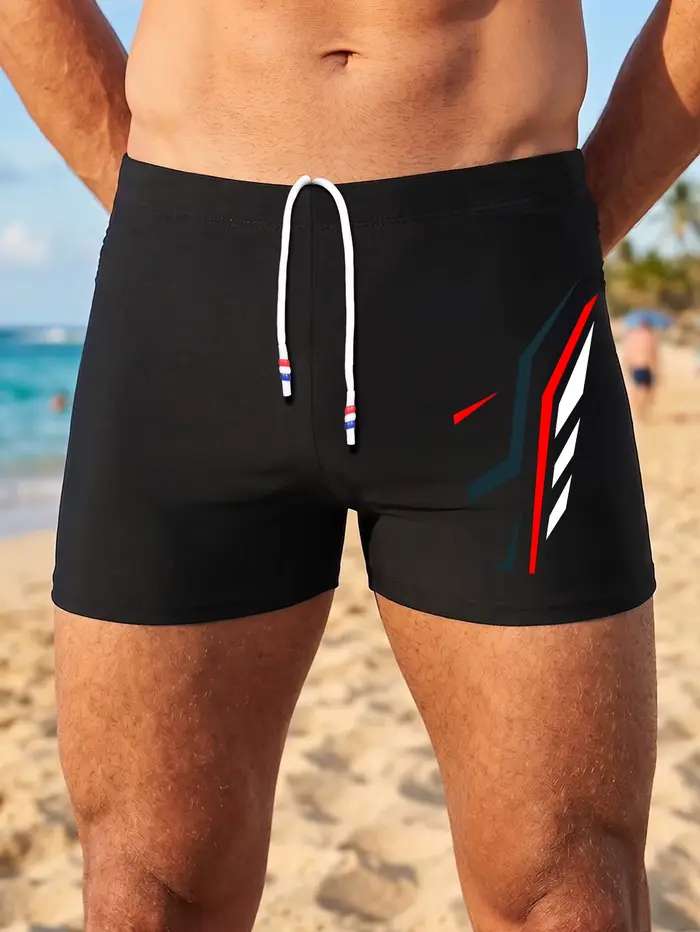 Lot de 2 maillots de bain imprimés pour hommes, tissu à séchage rapide, confortable, coupe ajustée, avec cordon de serrage réglable pour la plage