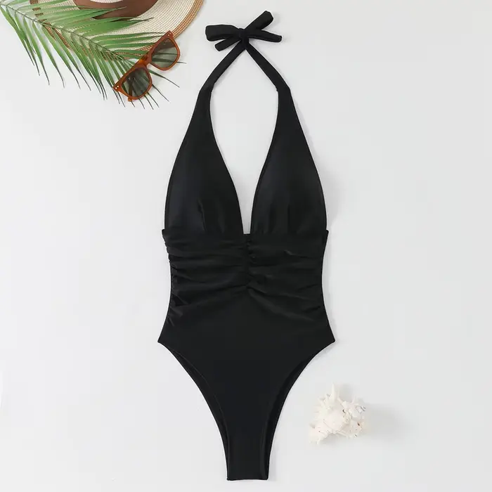 Nouveau Maillot de Bain Une Pièce Femme 2026 – Col V Amincissant