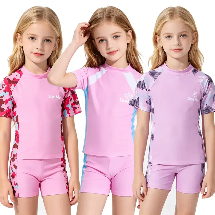 Maillot de bain rose pour filles