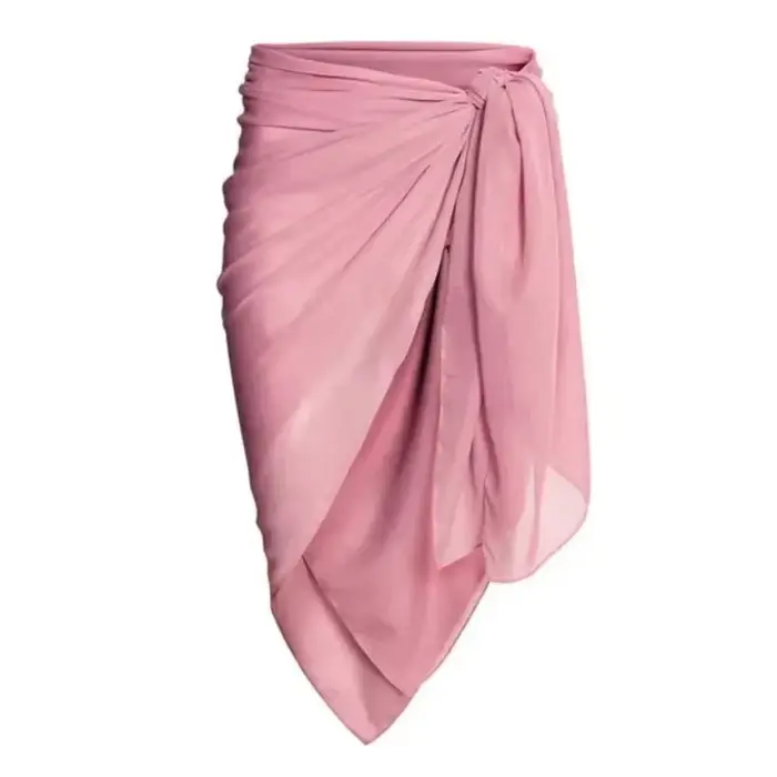 Maillot de bain une pièce en mousseline de soie rose, Bikini vert à bretelles, à volants, séchage ra