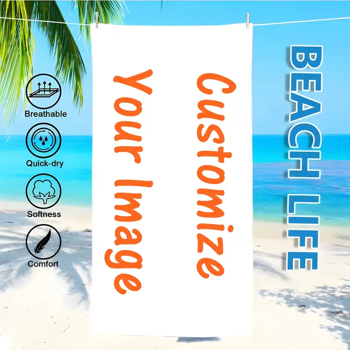 Serviette de plage personnalisée avec photo amusante