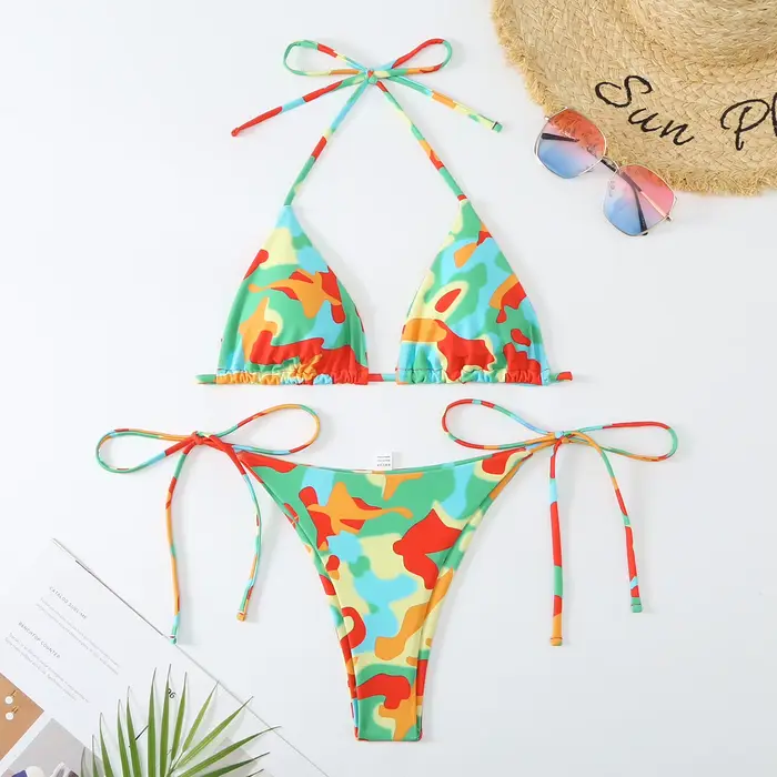 Maillot de bain brésilien deux pièces pour femme, bikini rembourré, maillot de bain femme, baigneur,